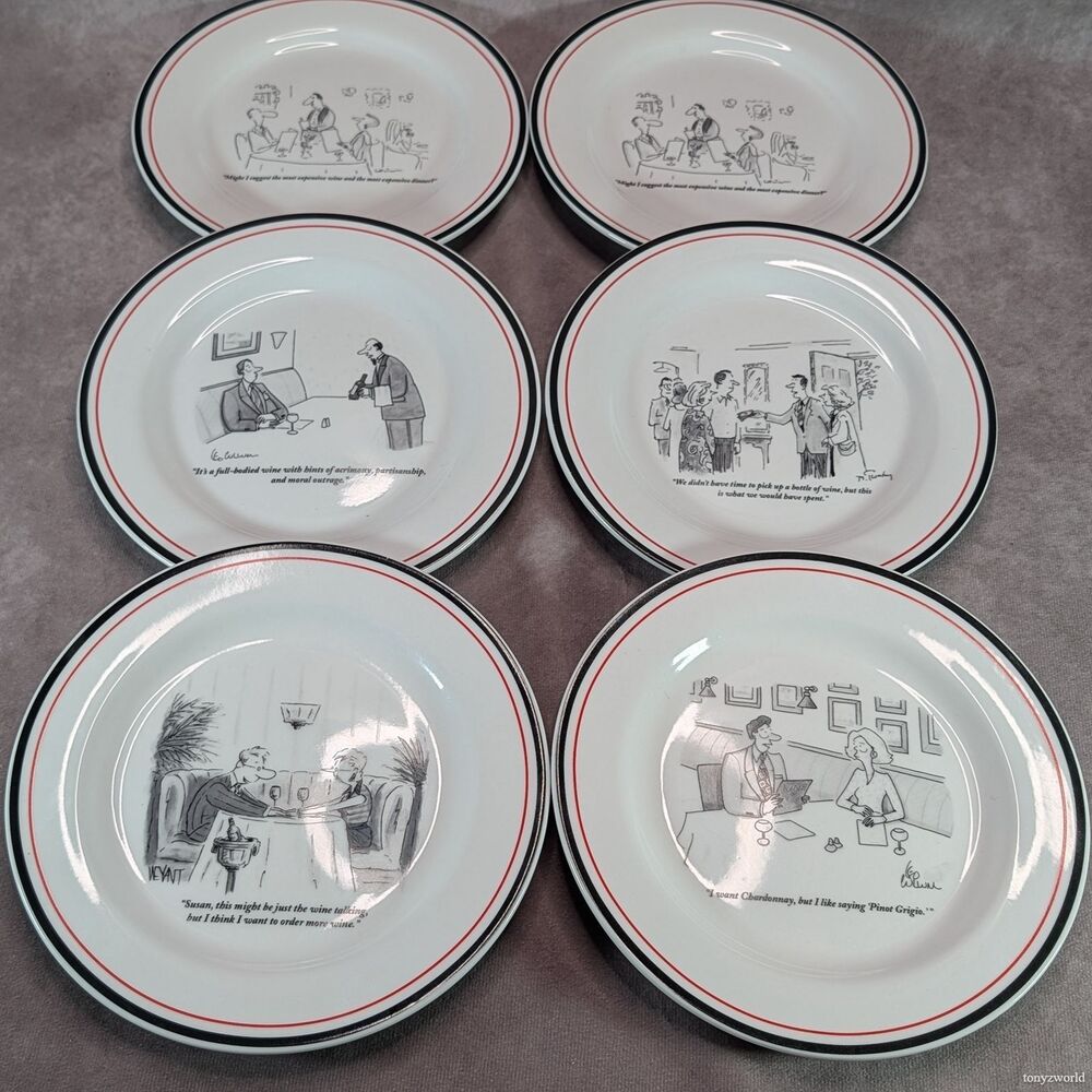 6 The New Yorker 1998 Arnie Levin Plates Restoration Hardware Exclusive